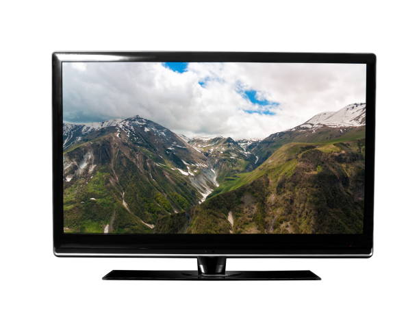 istock TV with the mountains view 910579106