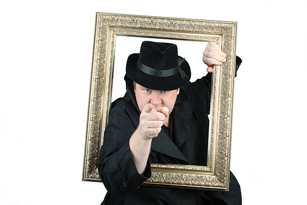 istock Pointing Gangster in Picture Frame 91057995