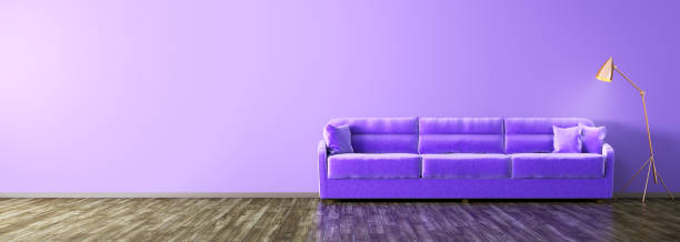 istock Modern interior of living room with sofa and floor lamp 3d rendering 910581426