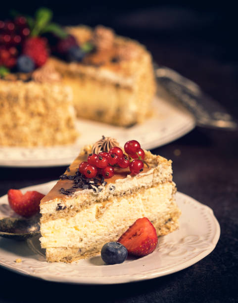 istock Chocolate Caramel Cake With Fresh Berry Fruits 910581526