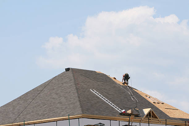 trabajador en el último piso - shingles roof roofer wood shingle fotografías e imágenes de stock