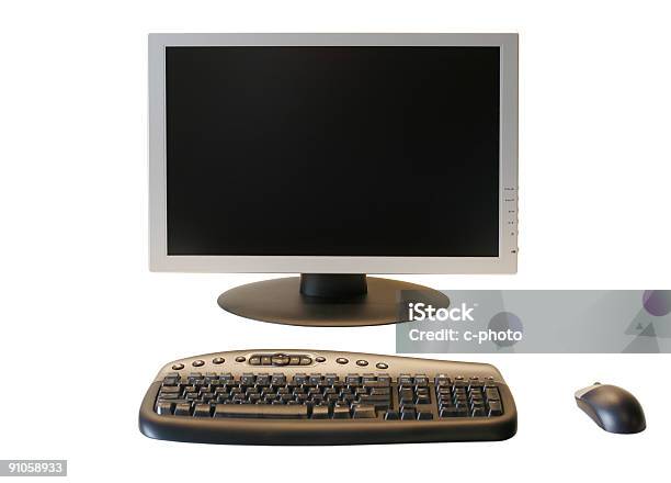 Große Lcdmonitor Mit Kabelloser Tastatur Und Maus Spielen Stockfoto und mehr Bilder von Alphabet