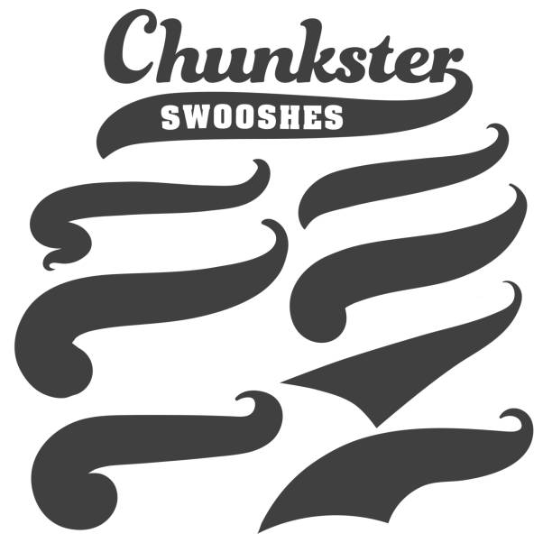ilustrações de stock, clip art, desenhos animados e ícones de black squiggle swoosh text font tail for baseball tshirt design - strike