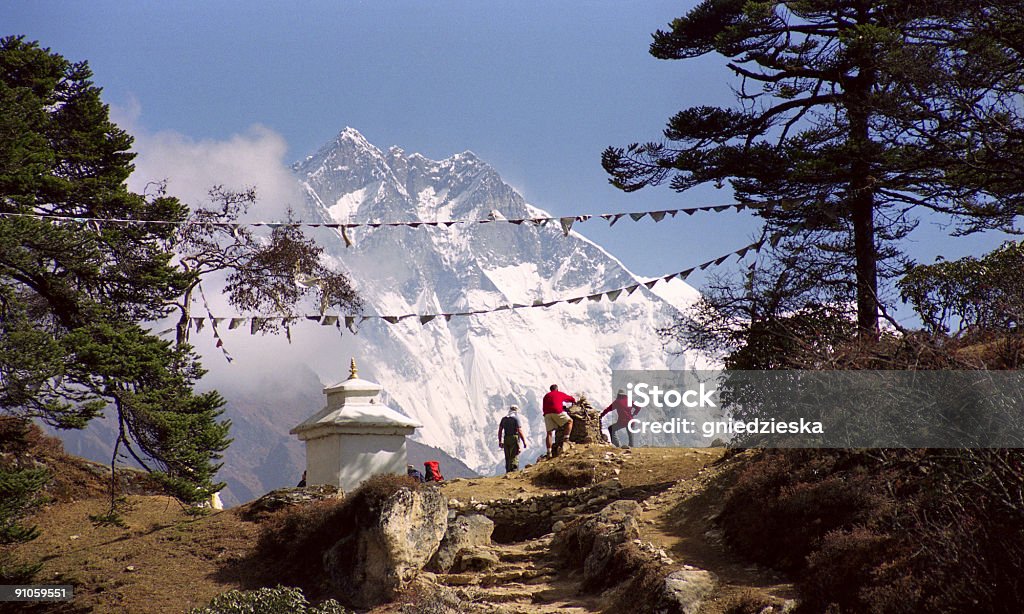 Parede de Lhotse Sul - Foto de stock de Azul royalty-free