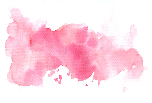 Pink watercolor background.