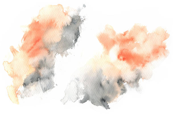 istock Beautiful colorful watercolor stain set 910599592