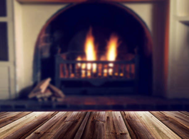 istock Blurred image of fireplace as a background 910600234