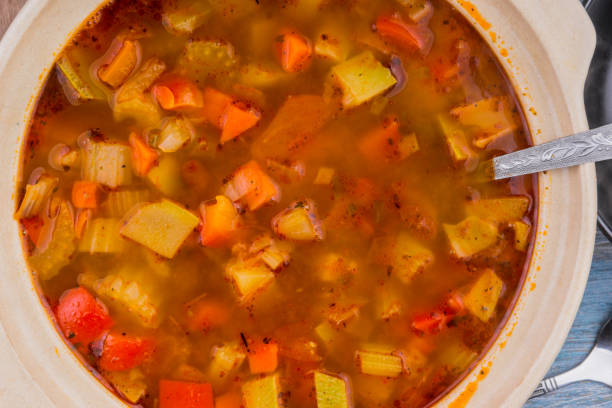 istock Italian vegetarian soup minestrone in tureen 910602728