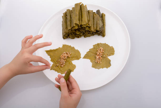 istock Stuffed grape leaves in Turkish style 910606956