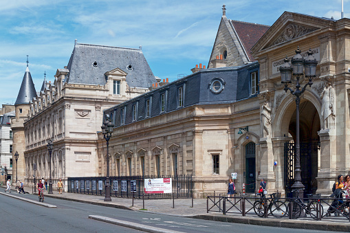 Paris, France - July 17 2017: The Conservatoire national des arts et métiers (CNAM; National Conservatory of Arts and Crafts) is a doctoral degree-granting higher education establishment (or grand établissement) and Grande école in engineering, operated by the French government, dedicated to providing education and conducting research for the promotion of science and industry.