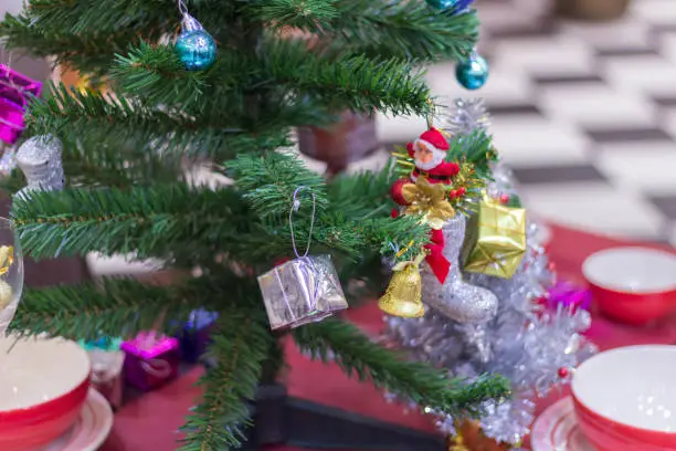 Christmas concept,Christmas tree,Close Up decorating elements Christmas,Merry christmas,holidays