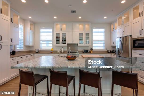 Beautiful Modern Kitchen Stock Photo - Download Image Now - Kitchen, Granite - Rock, Kitchen Counter