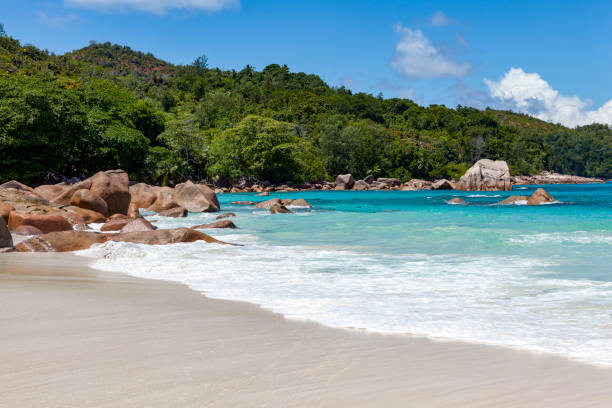 anse lazio tropical beach praslin island, seychelles