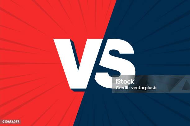 Vs Versus Blue And Red Comic Design Vector Illustration Stock Illustration - Download Image Now