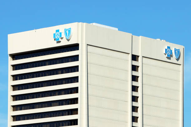 Blue Cross Blue Shield Administration building stock photo