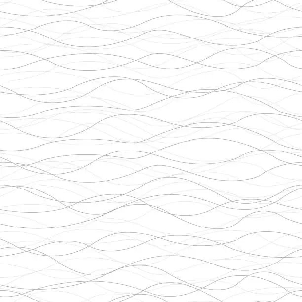 Vector illustration of Background Horizontal Curved Lines Seamless Pattern