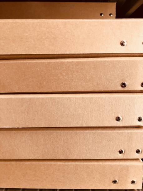 istock Beige carton storage boxes for the office or home office 910643420