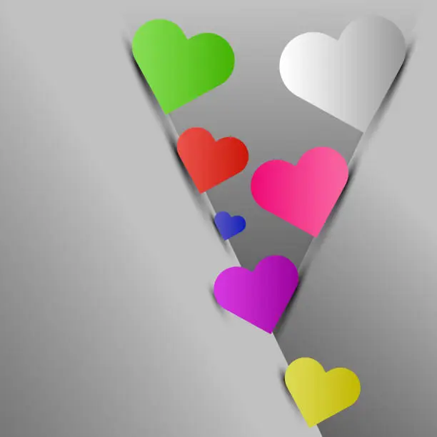 Vector illustration of Multicolored hearts for the background, for Valentine's day - eps10