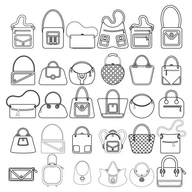 Vector illustration of Illustration of the different bag designs on a white background