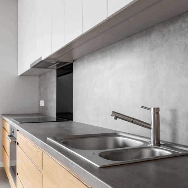 istock White and wooden kitchen cabinets 910655266