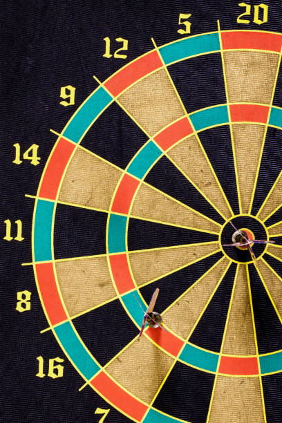 istock Bulls eye on magnetic dartboard 910662866