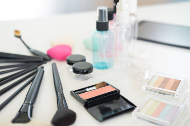 istock Close-Up Of Make-Up Equipments On Table 910684696