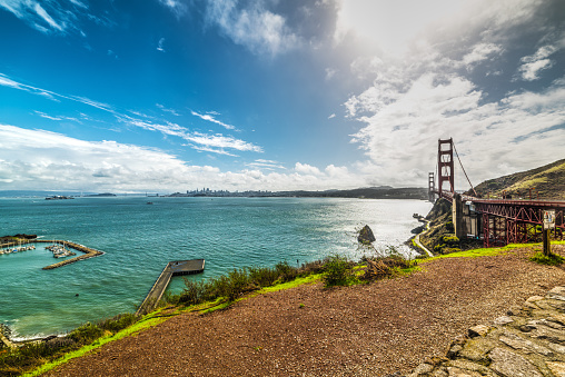 Golden Gate bridge in San Francisco bay, California