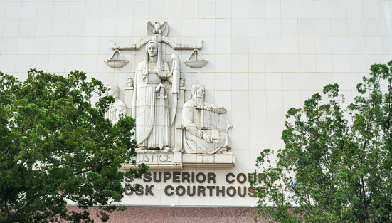 Superior court facade in downtown Los Angeles, California