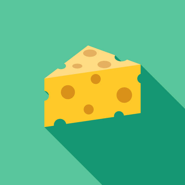illustrations, cliparts, dessins animés et icônes de icône de barbecue design plat fromage avec côté ombre - fromage