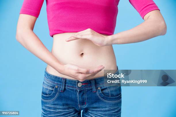 Woman Cares For Her Body Stock Photo - Download Image Now - Intestine, Abdomen, Healthcare And Medicine