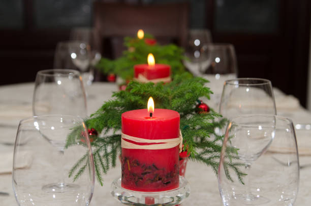 istock Close up of a set table for Christmas 910728904