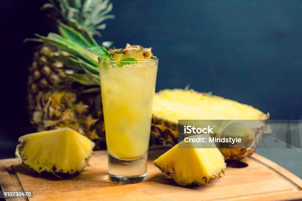 Sweet Cocktail With Pineapple And Rum Stock Photo - Download Image Now - Pineapple, Cocktail, Alcohol - Drink