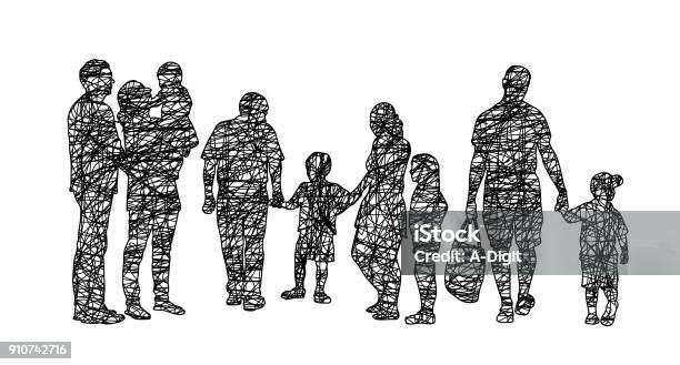 Family Thoughts Stock Illustration - Download Image Now - Family, Sketch, Pattern