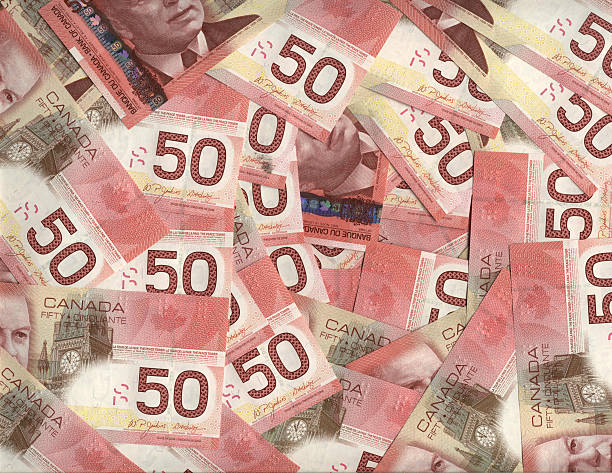 Sfondo di banconote da 50 dollari canadesi - foto stock