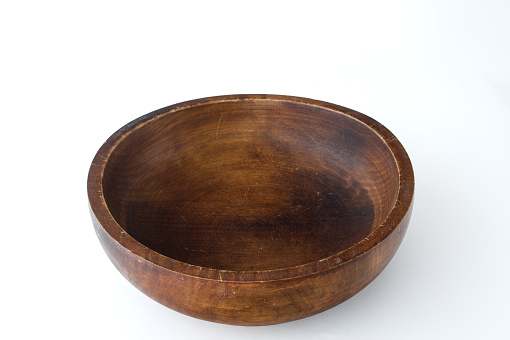 Wooden dish isolated on white