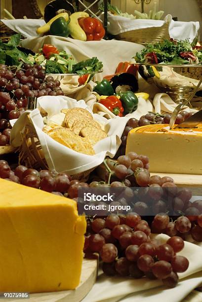 Cheese And Grapes Stock Photo - Download Image Now - After Work, Appetizer, Cheese