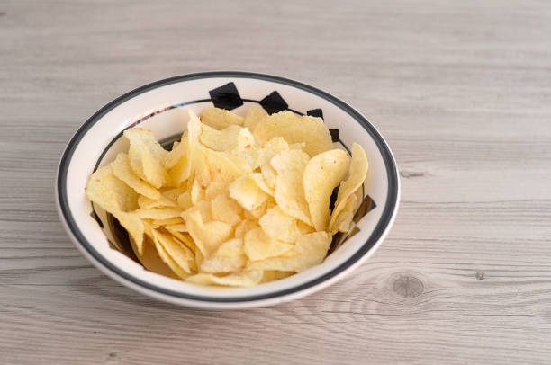 istock A bowl of crisps on a wooden table 910768442