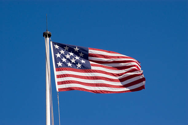 Flag over Fort McHenry stock photo