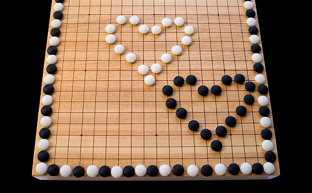 istock Black and White Hearts- GO game board 91077841