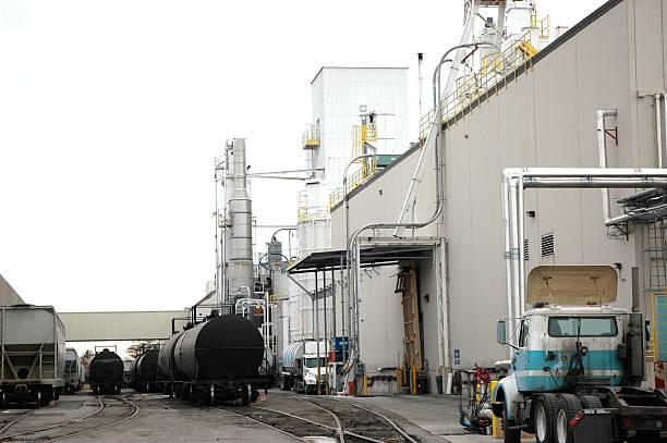 Factory with Rail Delivery stock photo