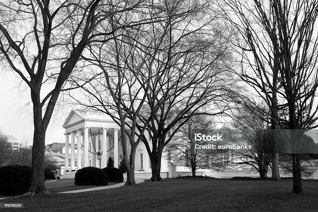 White House in Winter  Washington DC Stock Photo