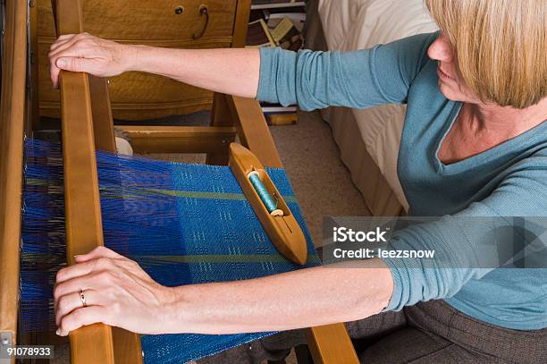 Woman Weaving On A Loom Stock Photo - Download Image Now - Activity, Adult, Airport