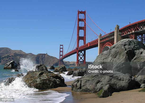 Golden Gate Von Bakers Beach Stockfoto und mehr Bilder von Amerikanische Kontinente und Regionen - Amerikanische Kontinente und Regionen, Architektur, Balkengerüst