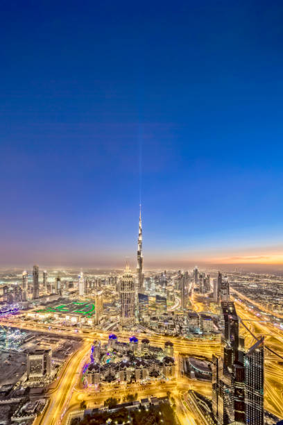 istock City lights in Dubai at sunset  -XXL Panorama 910790708