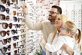 Family in Optics Store