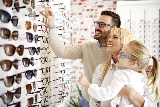 Family in Optics Store stock photo