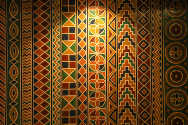 African pattern Wall pattern in traditional African style perfect for backgrounds. african colors stock pictures, royalty-free photos & images