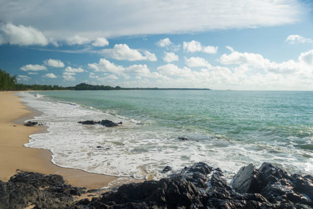 istock Beautiful sky on the rocky beach Thailand. 910794470