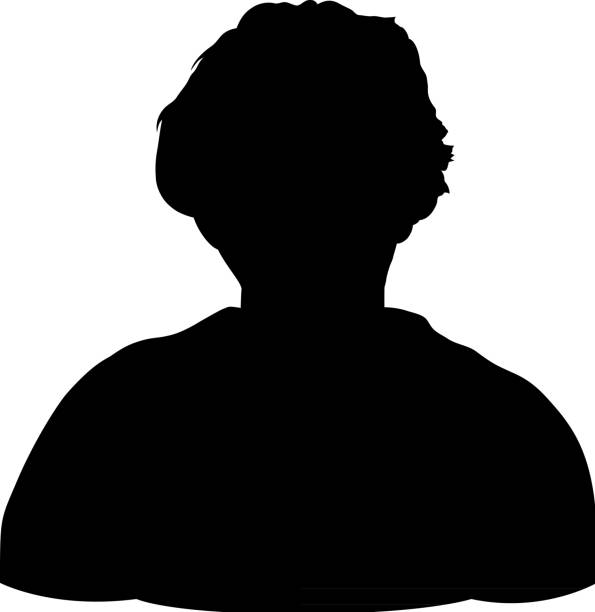 ヘッドのシルエット - white background human face female head and shoulders点のイラスト素材／クリップアート素材／マンガ素材／アイコン素材