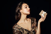 Luxury woman with a gift